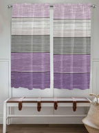 Country Wood Board Gray Purple Window Valance Curtains, Farmhouse Gradient - Image 2