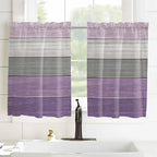 Country Wood Board Gray Purple Window Valance Curtains, Farmhouse Gradient - Image 8