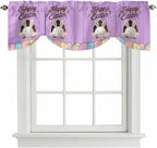 Purple Easter Tie Up Valance Curtains by Unknown