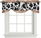 Cow Printed Tie Up Valance Curtains by Unknown