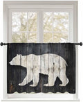 Sheer Curtains 54 Inch Length, Rustic Counrty Vintage Wood Grain Privacy Voile by Unknown