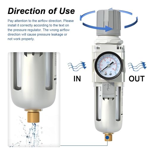 AIRZOE 3/8" NPT Air Filter Regulator Combo Piggyback, 5 Micron Brass Element - Image 4