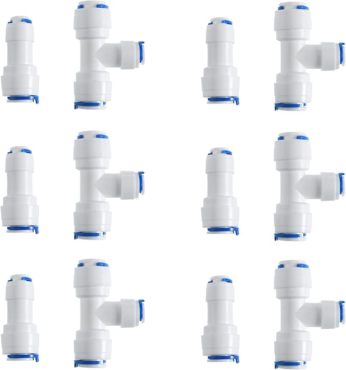 3/8-inch x 1/4-inch 6 pcs T and 6 pcs I Tube Quick Push in Connector by JBTOZIUY