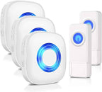 Wireless Doorbell with 3 Receivers 2 Buttons, PHYSEN Waterproof Door Bell Kits