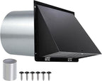 6 Inch Hooded Wall Vent with Screen and Damper, 6 Inch Wall Exhaust Vent Cover - Image 9