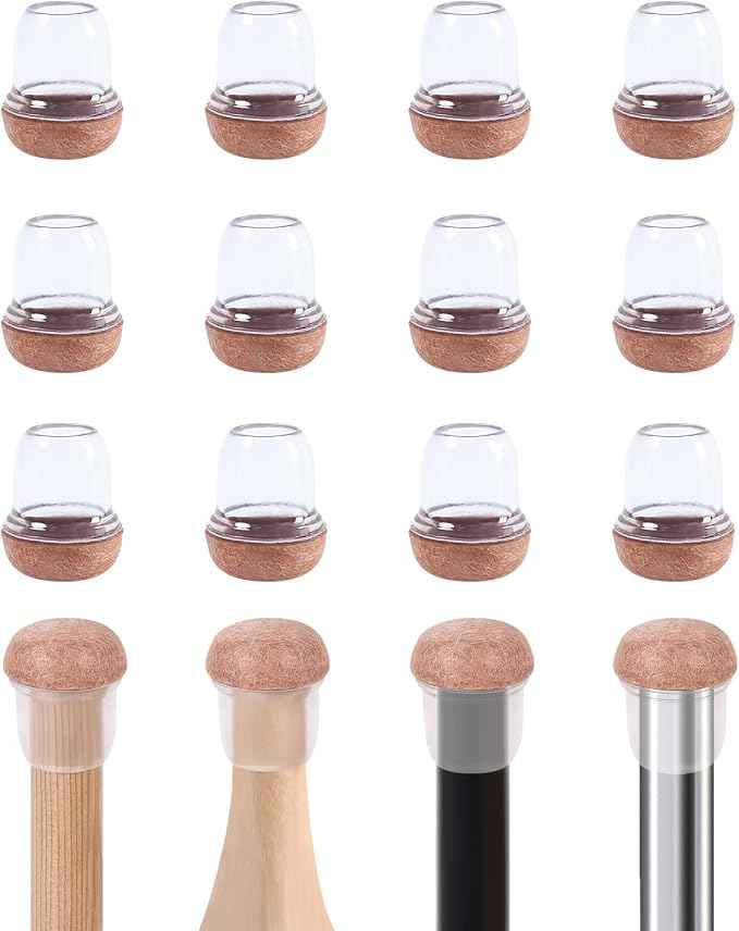 Ezprotekt 24 Pcs Small Clear Silicone Chair Leg Floor Protectors