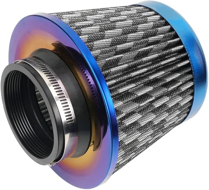 Cold Air Intake Filter, High Performance, Washable Filter, Clamp-On Replacement by MUGERACING