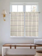 Vintage Country Wooden Board Window Valance Curtains, Gradient Wood Grain Line - Image 2