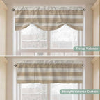 Brown Ombre Wooden Tie Up Valance Curtains - Image 5