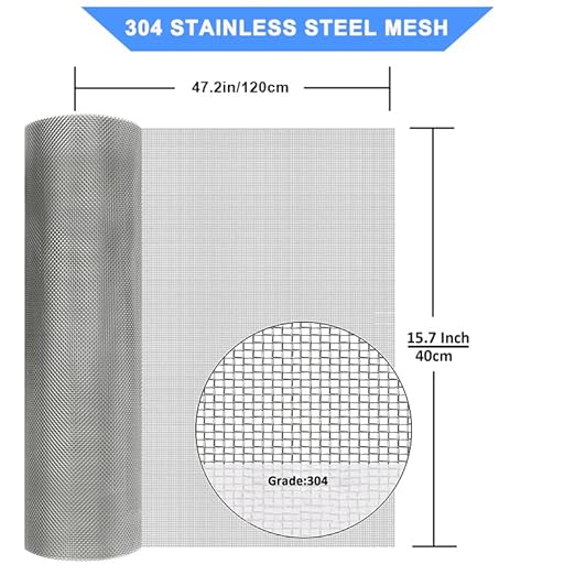 304 Stainless Steel Mesh Screen#80Mesh -Size:15.7"x47.2", - Image 2