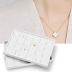 Oirlv Premium White Leather Stackable Jewelry Tray 18 Gird Necklace Bracelet