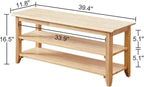 XKZG Storage Bench Wooden Shoe Rack Bench Simple Style Wood Entryway Bench