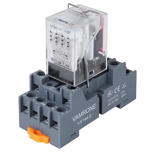 Electromagnetic Power Relay, 14-Pin 5 AMP 24V DC Relay Coil by VAMRONE