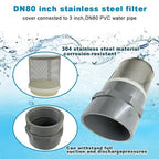 3 inch stainless steel filter DN80/3" Grey PVC Suction Strainers used to remove - Image 2
