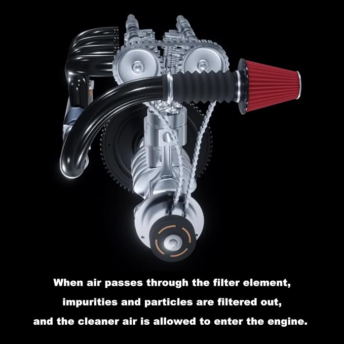 RYANSTAR 89mm 3.5" High Flow Round Tapered Cone Cool Air Filter Cleaner - Image 4