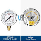 0-3000 Psi Glycerin Liquid Filled Hydraulic High Pressure Gauge, 2.5" Dial Size - Image 3