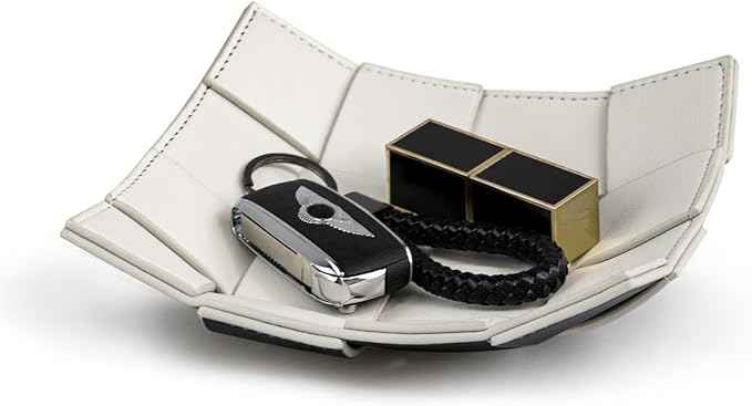 PU Leather Valet Tray for Men Women Key Holder Bowl for Entryway Table Bedside