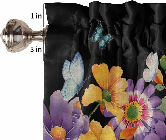 Spring Flowers Living Room Curtains 72 Inches length, Watercolor Country - Image 6