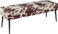 DUHOME Velvet Bench Ottoman, Upholstered Bedroom Benches Cow Print End of Bed