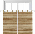 Light Brown Wood Grain Bedroom Curtains 63 Inch Length, Window Curtains Tab Top by Unknown