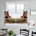 Farm Cows Kitchen Curtains 36 Inch Length, Small Window Curtains Tab Top - Image 4