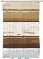 Sheer Curtains 63 Inch Length, Wood Grain Brown Semi Sheer Curtains Light by Unknown