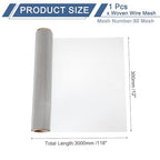 uxcell 80 Mesh 118" x 12" Woven Wire Mesh, 304 Stainless Steel Air Vent Filter - Image 2