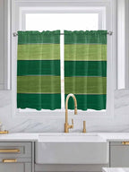 Farm Retro Green Wood Grain Window Valance Curtains, Rustic Wooden Plank by IDOWMAT