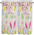 Happy Easter Bedroom Curtains 63 Inches length, Spring Farmhouse Bunny Eggs by Unknown