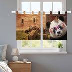 Farm Panda Kitchen Curtains 36 Inch Length, Small Window Curtains Tab Top - Image 9
