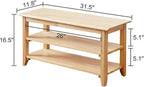 XKZG Storage Bench Wooden Shoe Rack Bench Simple Style Wood Entryway Bench