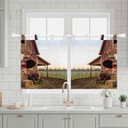 Farm Cows Kitchen Curtains 36 Inch Length, Small Window Curtains Tab Top - Image 3