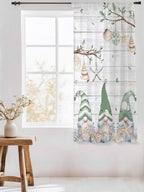 Sheer Curtains 72 Inches Long, Sage Green Gnomes Semi Sheer Curtains Light - Image 3