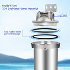 Amwater NSF/ANSI 42 Certification Big+ Stainless Steel Filter Housing - Image 4