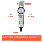 RIH 3/8"NPT Auto Drain Air Filter Pressure Regulator Combo Piggyback, 5 Micron - Image 5