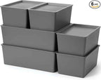 Menkxi 6 Pcs Plastic Storage Bins