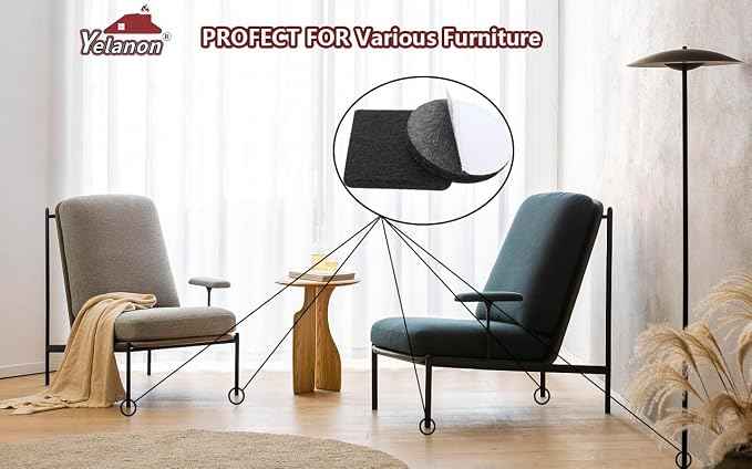 Yelanon Felt Furniture Pads -60 Pcs Premium Felt Pads