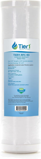 Tier1 25 Micron 10 Inch x 2.5 Inch | Whole House Radial Flow Granular Activated by Tier1