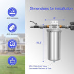 Amwater NSF/ANSI 42 Certification Big+ Stainless Steel Filter Housing - Image 6