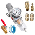 NANPU 1/4" NPT Compressed Air Filter Regulator Combo Piggyback, 5 Micron Brass by NANPU