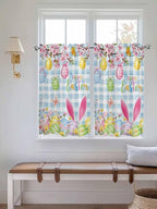 Happy Easter Kitchen Curtains 54 Inches length, Spring Watercolor Bunny Eggs - Image 4