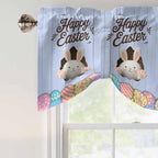 Blue Easter Tie Up Valance Curtains - Image 4
