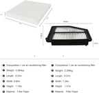 Cabin & Engine Air Filter kit for Honda Odyssey 3.5L Replaces 17220-RV0-A00 - Image 2