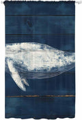Sheer Curtains 96 Inches Long, Summer Whale Semi Sheer Curtains Light Filtering by Unknown