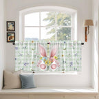 Easter Kitchen Tier Curtains 36 Inch Long 2 Panel Set, Rod Pocket Half Window by Unknown