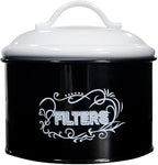 SOTECH Coffee Filter Holder Storage Metal Box Black Container Organizer Round by SOTECHLLC