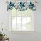 Sea Octopus Ocean Starfish Tie Up Valance Curtains, Nautical Anchor Vintage - Image 3