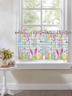 Happy Easter Half Window Curtain 36 Inches Long, Spring Watercolor Bunny Eggs - Image 7
