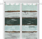 Blue Teal Bedroom Curtains 72 Inch Length, Window Curtains Tab Top, Vintage by Unknown