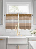 Retro Farm Wood Board Window Valance Curtains, 2 Panel by IDOWMAT